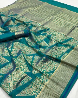 Pure Silk Sea Green Saree