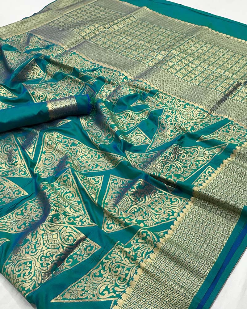 Pure Silk Sea Green Saree