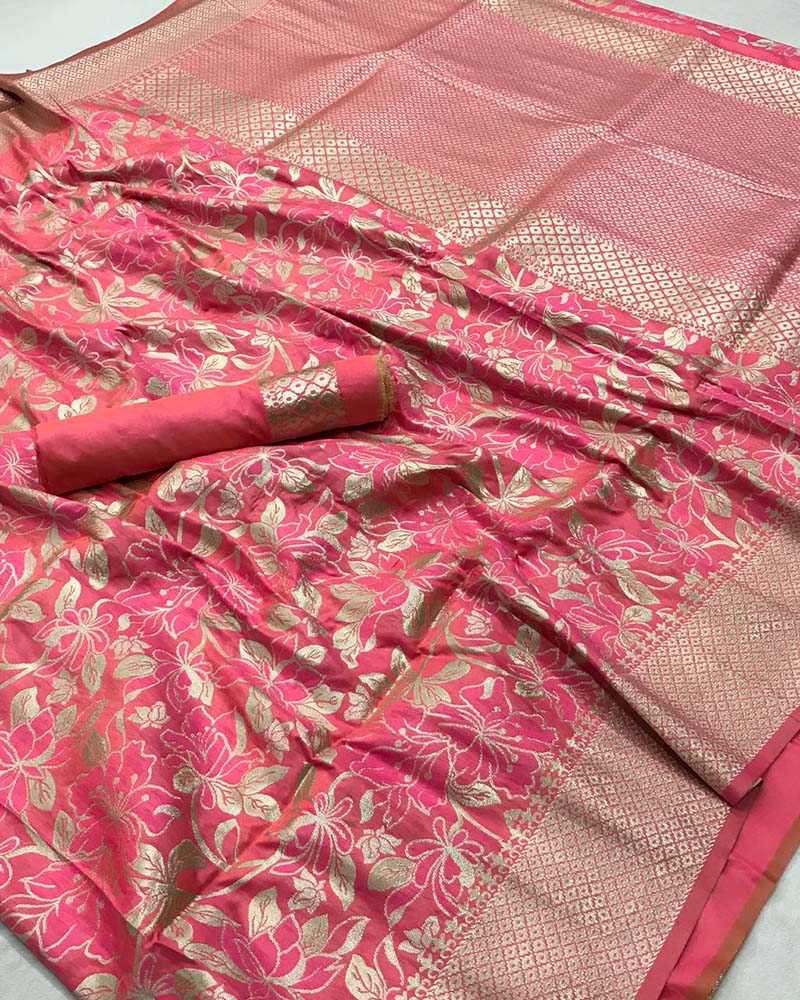 Pure Silk Pink Saree