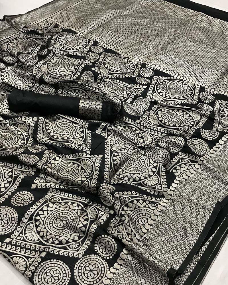 Pure Silk Black Saree