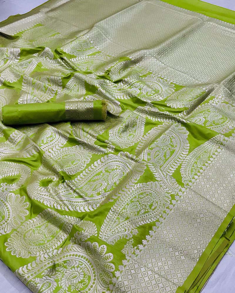 Pure Silk Light Green Saree