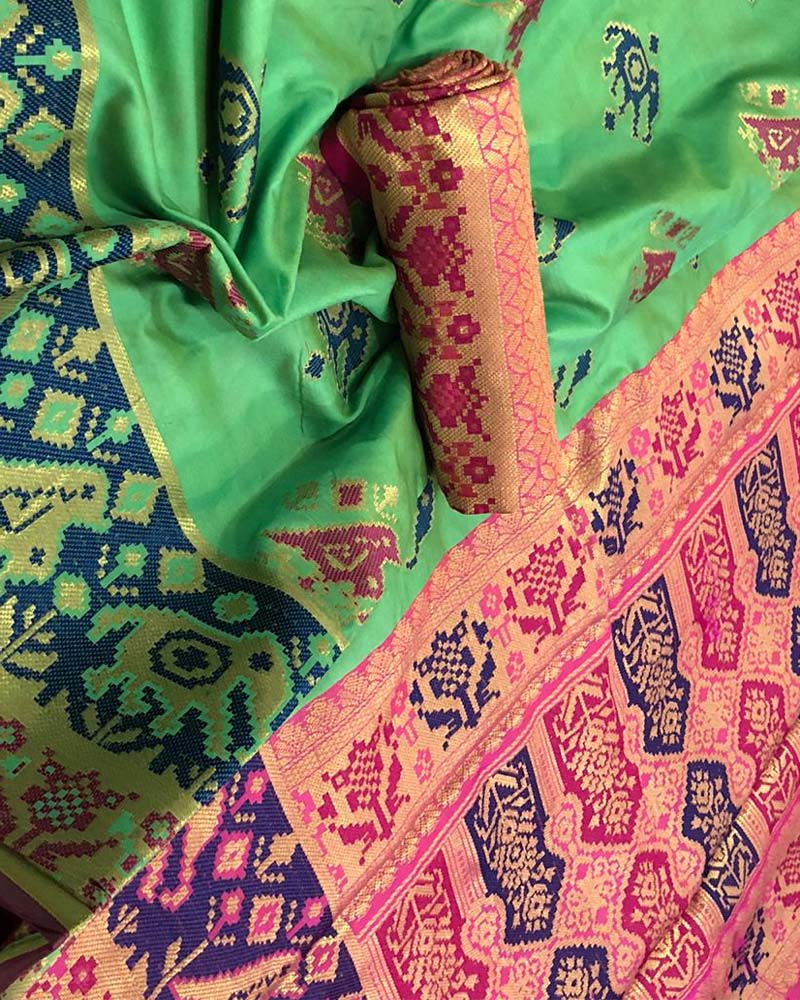 Soft Cotton With Weaving Green Saree