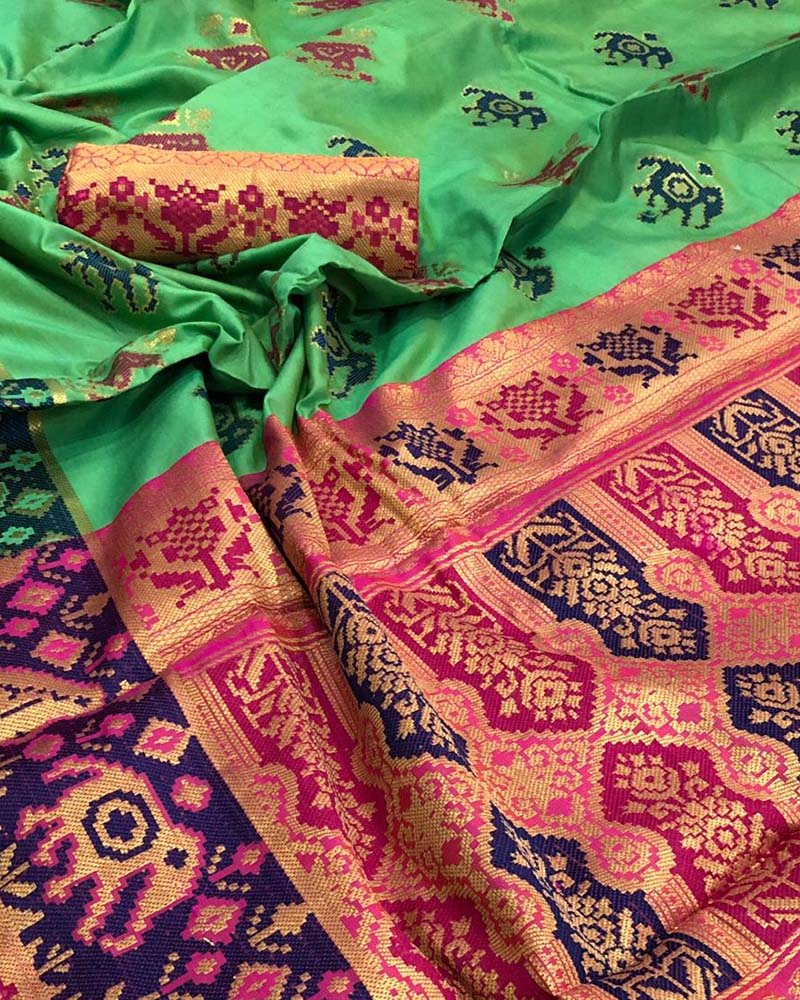 Soft Cotton With Weaving Light Green Saree
