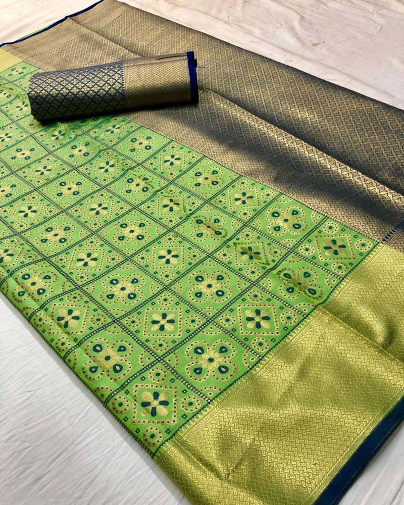 Silk Patola Light Green Saree