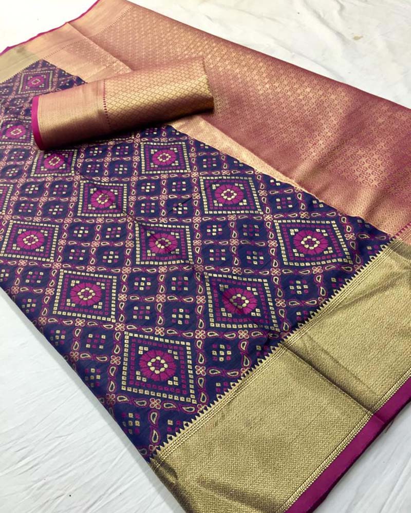 Silk Patola Blue Saree