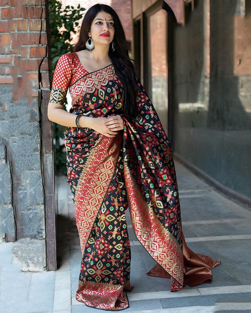 Silk Weaving Black Saree