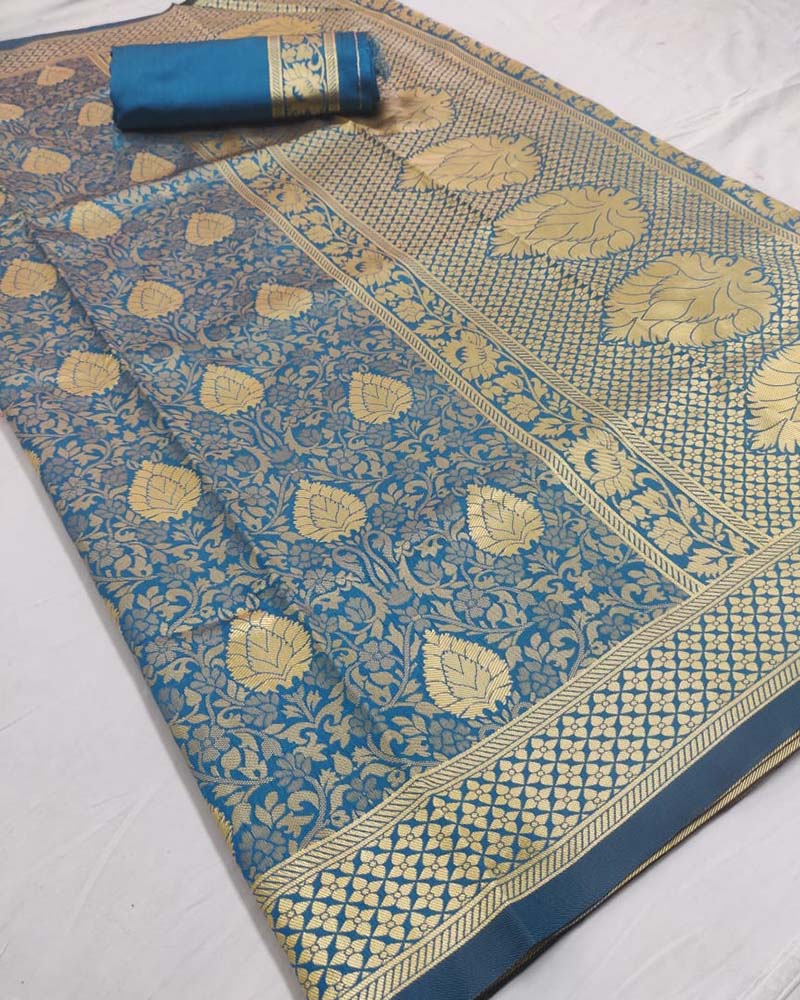Silk Weaving Light Blue Saree