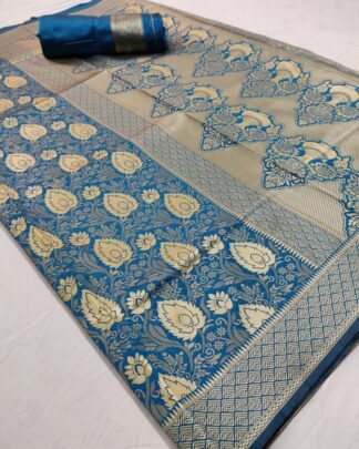 Silk Weaving Light Blue Saree