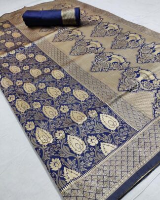 Silk Weaving Blue Saree
