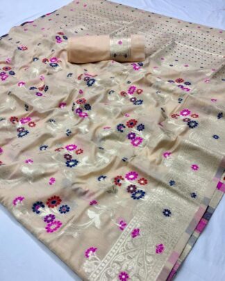 Cotton Silk Beige Saree