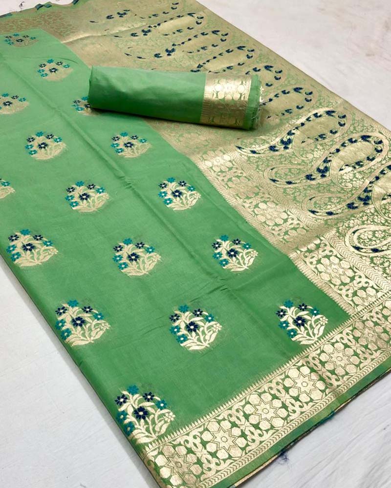 Cotton Silk Light Green Saree