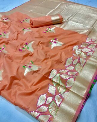 Cotton Silk Peach Saree