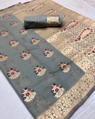Cotton Silk Gray Saree