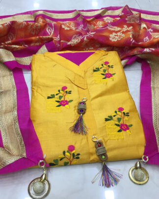 Yellow Sana Silk Casual Salwar Suit