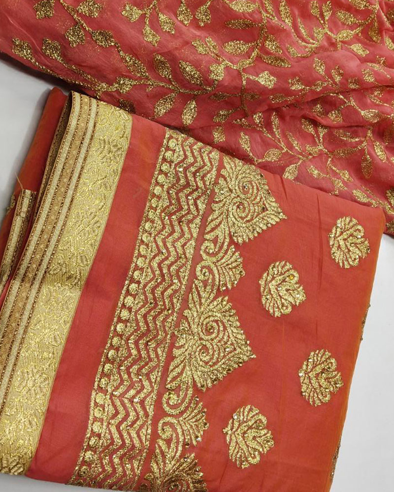 Peach Santoon Party Wear Salwar Suit