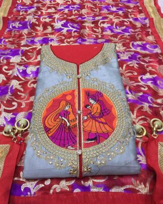 Gray Sana Silk Casual Salwar Suit