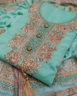 Turquoise Santoon Heavy Salwar Suit