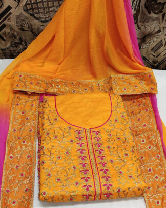 Yellow Santoon Heavy Salwar Suit Zari Work