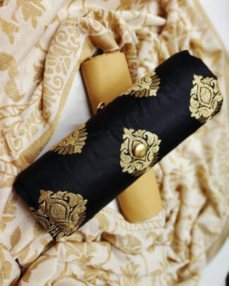 Black Cotton Fancy Salwar Suit