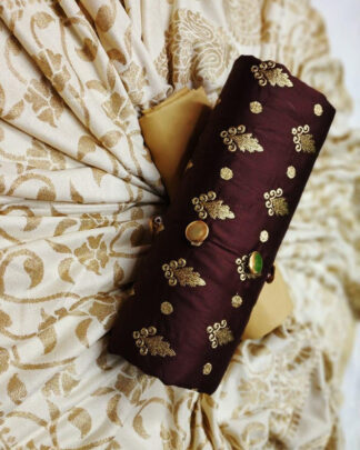 Brown Cotton Fancy Salwar Suit