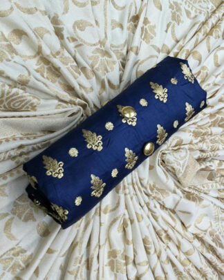 Navy Cotton Fancy Salwar Suit