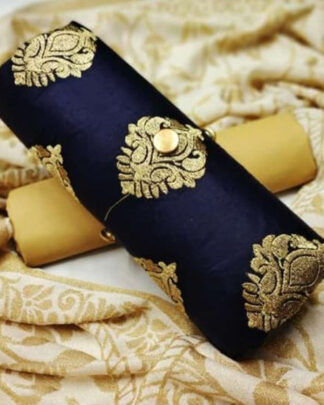 Navy Blue Cotton Fancy Salwar Suit