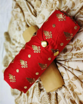 Red Cotton Fancy Salwar Suit
