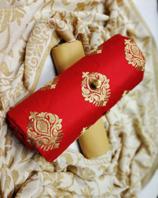 Red Cotton Fancy Salwar Suit