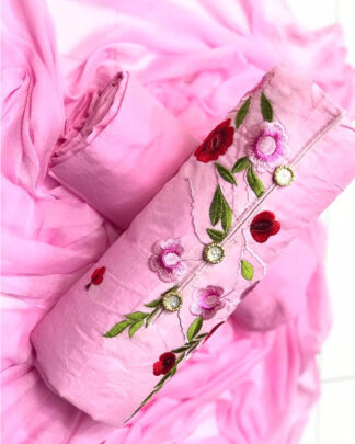 Pink Silk Cotton High Class Salwar Suit