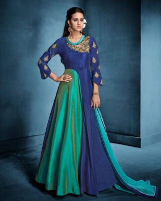Traditional Morvi Silk Blue Gown