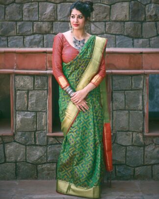 Green Gorgeous Trendy Patola Silk Saree