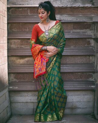 Green Trendy Patola Silk Saree