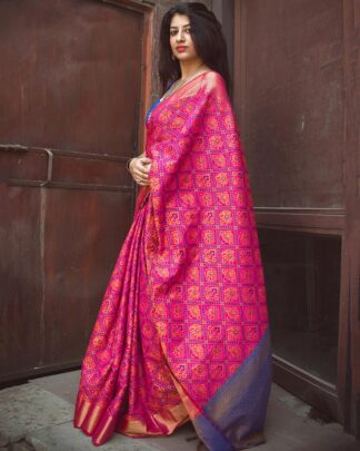 Pink Trendy Patola Silk Saree