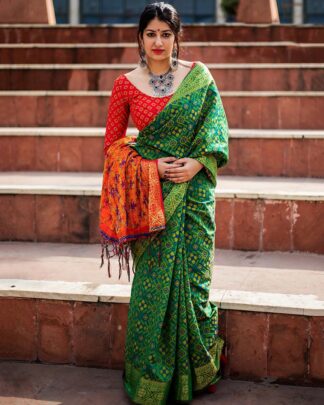 Green Trendy Patola Silk Saree