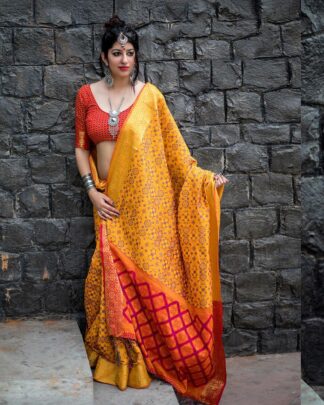 Yellow Trendy Patola Silk Saree