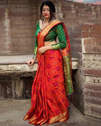 Red Trendy Patola Silk Saree