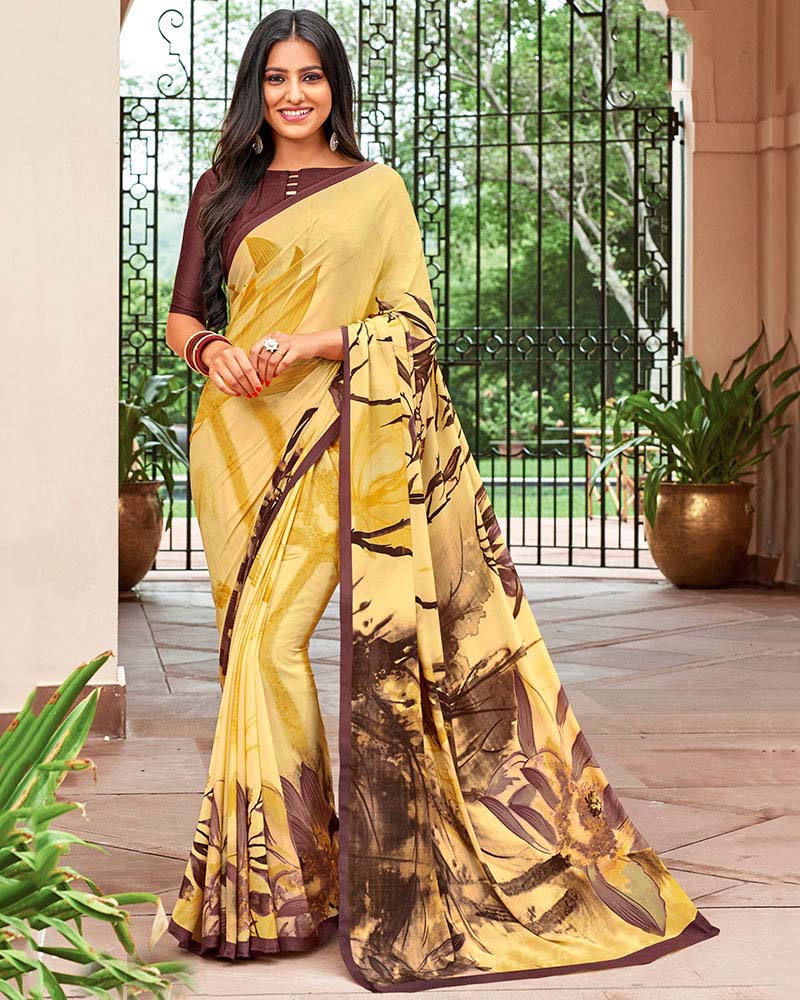 Printed Festive wear Multicolor Crepe Saree