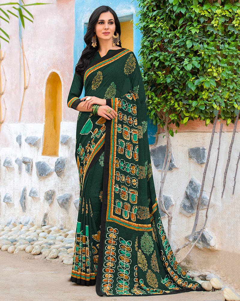 Glossy Multicolor Georgette Casual Wear Saree