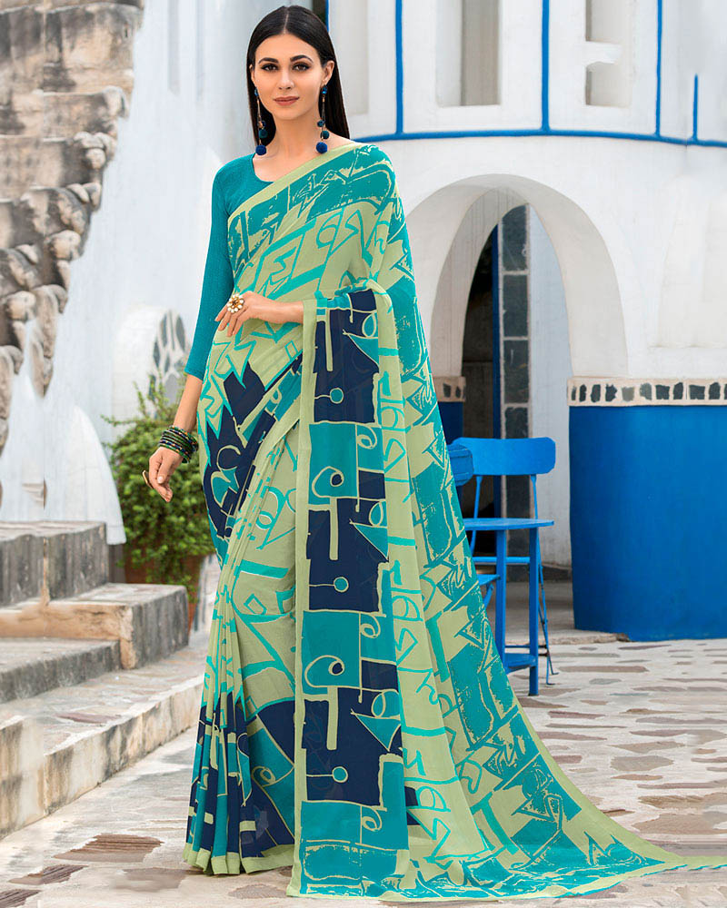 Mesmerizing Multicolor Georgette Casual Wear Saree