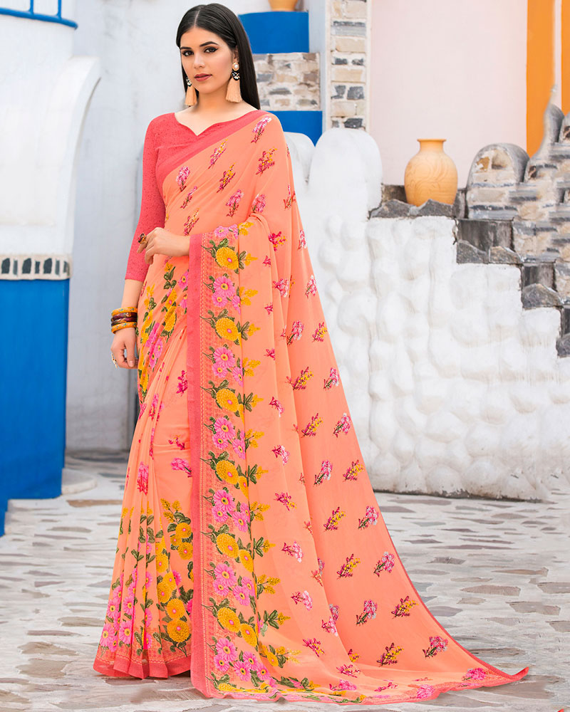 Attractive Multicolor Georgette Casual Wear Saree
