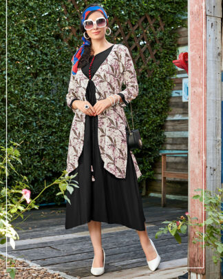 Black Party Heavy Rayon Printed Kurti