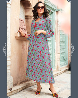 Heavy Rayon Multicolor Printed Kurti