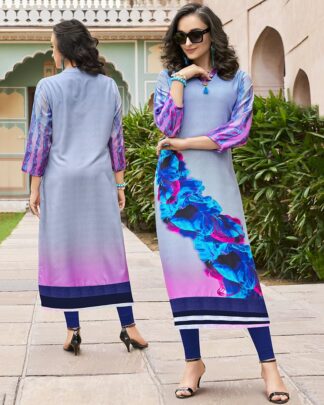 Multicolor Casual Poly Rayon Printed Kurti