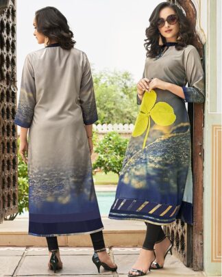 Multicolor Casual Poly Rayon Printed Kurti