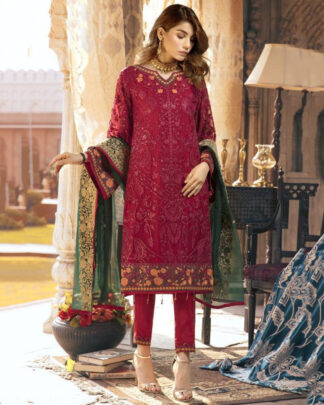 Dark Pink Pakistani Style Georgette Salwar Kameez