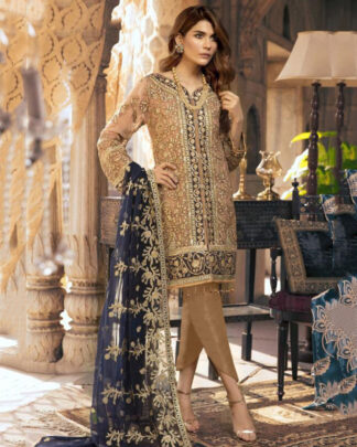 Beige Pakistani Style Georgette Salwar Kameez
