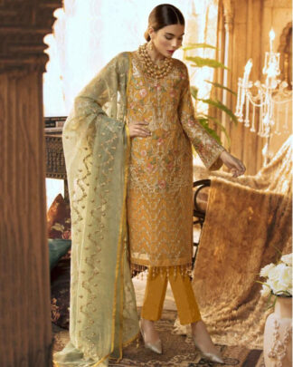 Mustard Pakistani Style Georgette Salwar Kameez