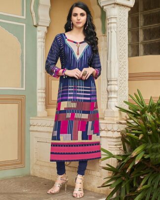 Multicolor Casual Poly Rayon Printed Kurti