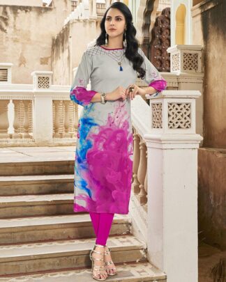 Multicolor Casual Poly Rayon Printed Kurti