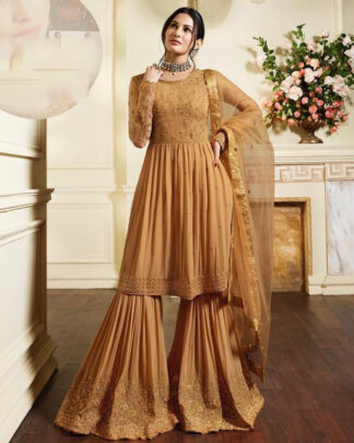 Yellow Pakistani Style Georgette Salwar Kameez
